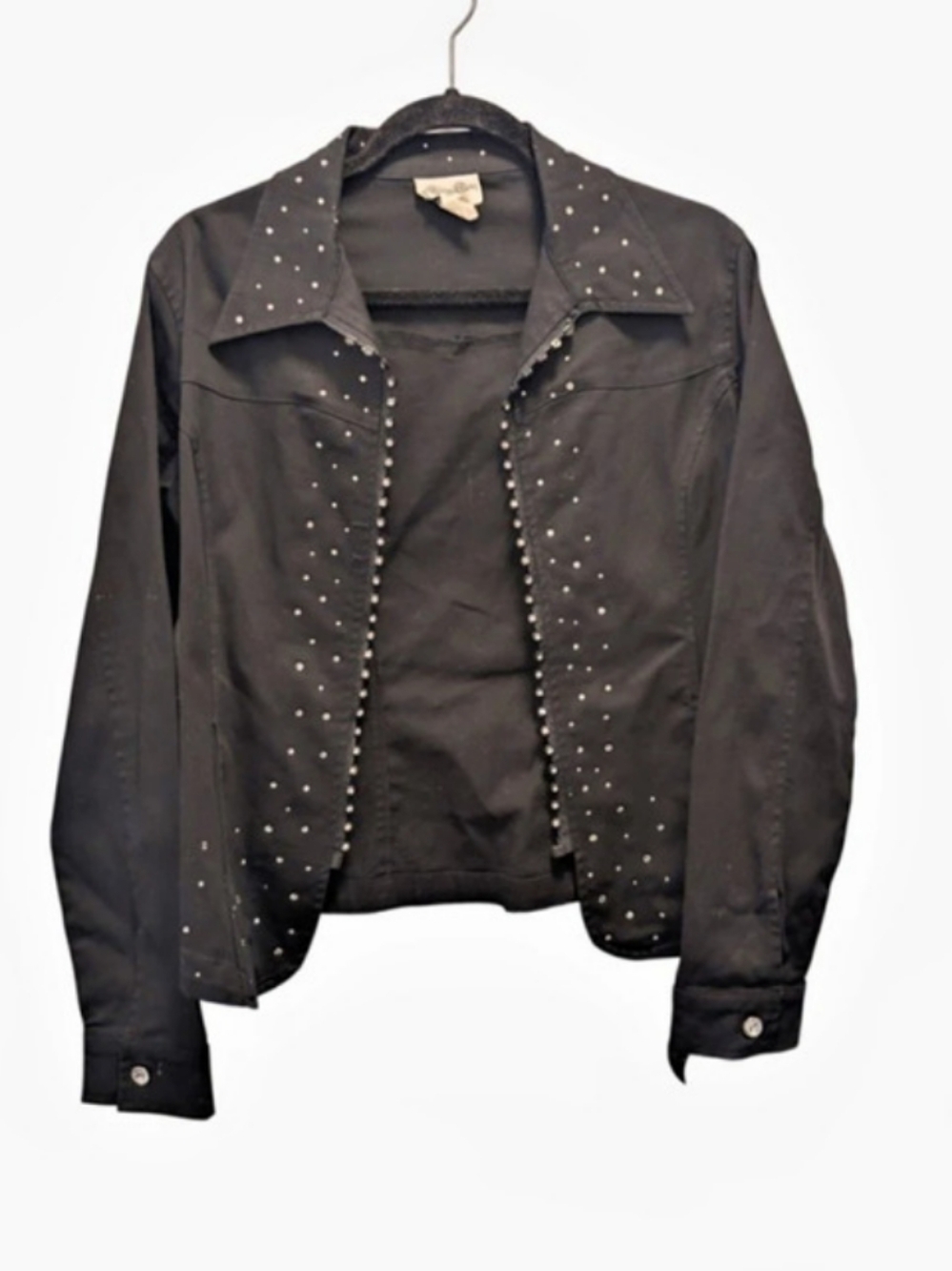 Vintage Silky Girls Western Studded Snap Button Jacket Size S